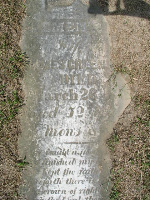 Clementine Greenfield tombstone
